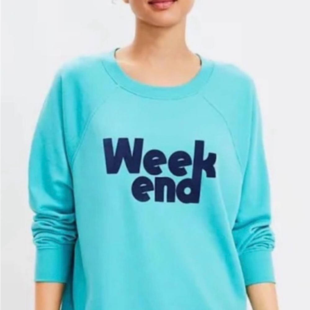 Lou & Grey teal sweatshirt size large